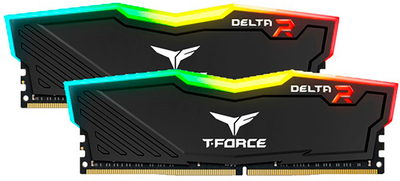 Pamięć RAM Team Group Delta RGB DIMM DDR4-3200 16384MB Dual Kit PC4-25600 Black (TF3D416G3200HC16FDC01)