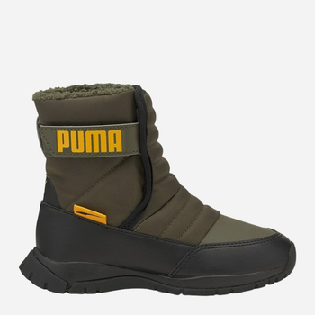 Підліткові зимові чоботи-дутики для хлопчика Puma Nieve Boot WTR AC PS 38074502 35 (2.5UK) Оливкові (4063699501216)