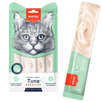 Жидкое лакомство для котов Wanpy Creamy Lickable Treats Tuna & Scallop (RA-51)