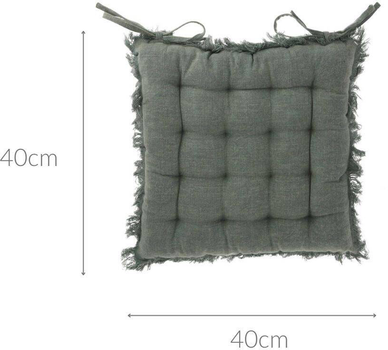 Poduszka na krzesło Home Styling Collection Slim pikowana bawełna khaki 40 x 40 cm (5902973439274)