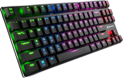 Klawiatura przewodowa Sharkoon PureWriter TKL RGB Kailh Blue USB Black (4044951021529)