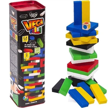 Игра настольная Danko Toys VEGA Вега Джанга Падающая Башня Цветная