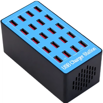 Мультизарядное устройство на 20 USB портов Addap MCS-A5+, док-станция, 100W, blue (7378)