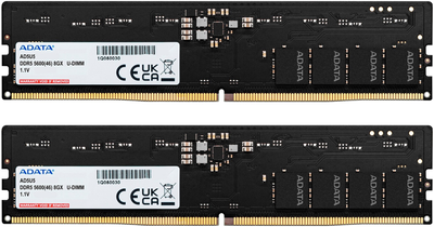 Pamięć ADATA DDR5-5600 16384MB PC5-44800 (Kit of 2x8192) Black (AD5U56008G-DT)