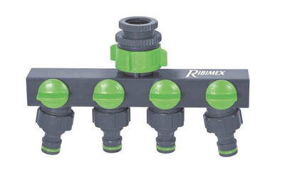 Розгалужувач води для садового крана Ribimex 3/4" i 1", 3/4" i 1/2” (3700194406813)