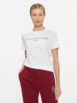 Koszulka damska bawełniana Tommy Hilfiger WW0WW40276-YCF L Biała (8720645385806)