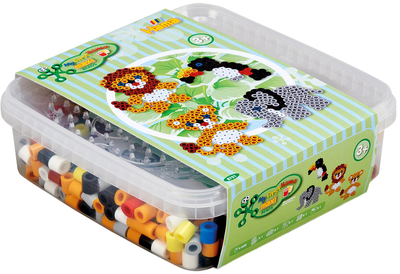 Zestaw mozaiki termicznej Hama Maxi Beads 600 szt + podstawa w kształcie koła Zwierzęta (0028178087517)