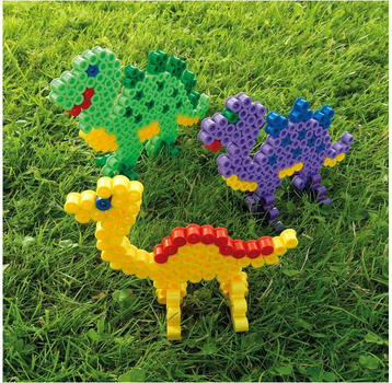 Zestaw mozaiki termicznej Hama Maxi Beads 600 szt + podstawa Dinozaury (0028178087425)