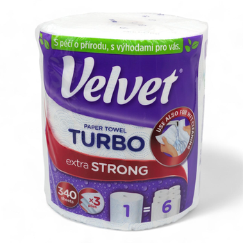Полотенца бумажные Velvet Turbo 1 рул 340 отрывов