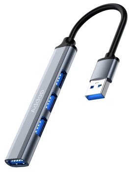 Портативний USB-A HUB / концентратор Digital Lion UH05, хаб 4в1: 3 x USB 2.0, 1 x USB 3.0, Gray