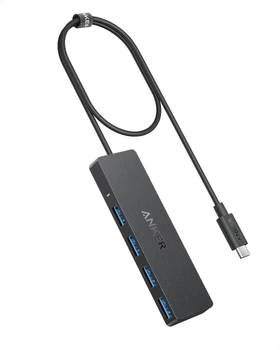 Anker USB C Hub, 4-портовый адаптер USB 3.0, ультратонкий 5 Гбит/с OTG, 60 см кабель, для MacBook, Mac Pro, Mac mini, iMac, Surface Pro, XPS, ПК, флэш-накопитель