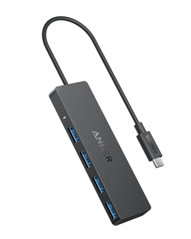 Anker USB C Hub, 4-портовый адаптер USB 3.0, ультратонкий 5 Гбит/с OTG, 20 см кабель, для MacBook, Mac Pro, Mac mini, iMac, Surface Pro, XPS, ПК, флэш-накопитель