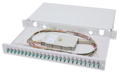 Digitus Оптична панель 19' 1U, 24xLC duplex, incl, Splice Cass, OM3 Color Pigtails, Adapter