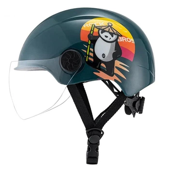 Детский вело шлем с узором ROCKBROS TT1012 (53-58 см) In-Mold Темно-зеленый (RB-TT1012-4731)