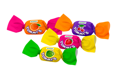Цукерки Рошен Yummi's фруктове тоффі асорті 250 грамів