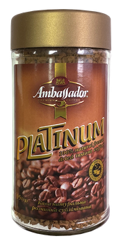 Ambassador Platinum Кофе растворимый 190 грамм в стеклянной банке