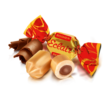 Карамельные конфеты с шоколадной начинкой Roshen Eclaire 250 грамм