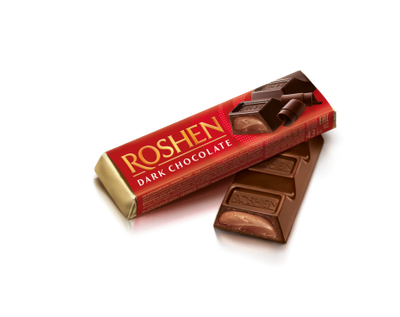 Батончик черный шоколад с помадно-шоколадной начинкой Roshen Dark Chocolate 43 грамм