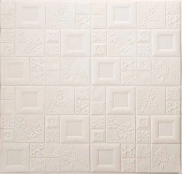 Самоклеющаяся декоративная 3D панель арт белый 700x700x5 мм