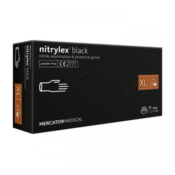 Рукавиці Nitrylex Black нітрилові XL 100 шт. Чорні (35296)