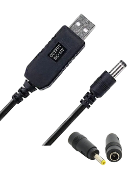 Кабель адапер-переходник USB/DC 4*1.7 мм 12V 1 Ампер, Кабель питания роутера от павербанка и USB