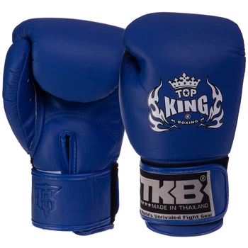 Рукавички боксерські шкіряні дитячі розмір S 4 унції TOP KING синій TKBGKC