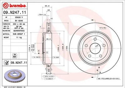 Диск тормозной Brembo (09N24711)