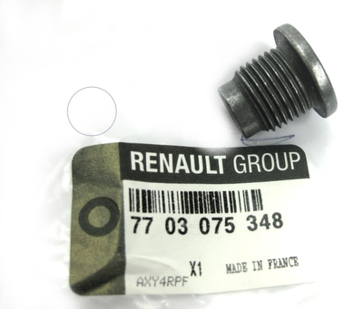 Корок масляного піддону Trafic/Vivaro/Movano 16x1.5mm (з магнітом) Renault (7703075348)