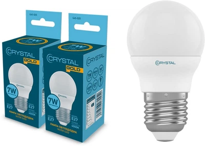 Светодиодная лампа CRYSTAL GOLD G45 7W Е27 4000K (G45-020-2) 2 шт