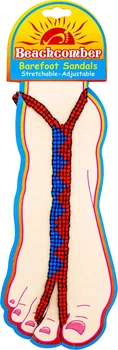 Пляжные сандалии на резинке с бисером Beachcomber Barefoot Sandals (красно-синие)