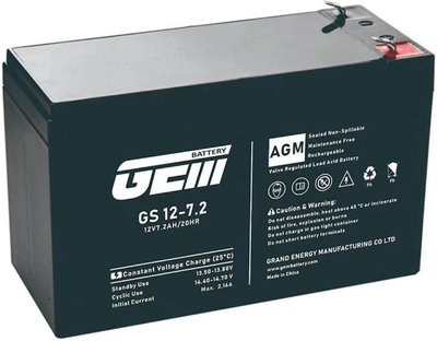Акумулятор до ДБЖ GEM Battery 12V, 7.2A (GS 12-7.2)