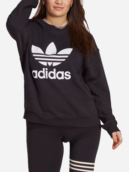 Bluza damska bez kaptura adidas Trefoil Crew Sweatshirt W IB7431 S Czarna (4066752025896)