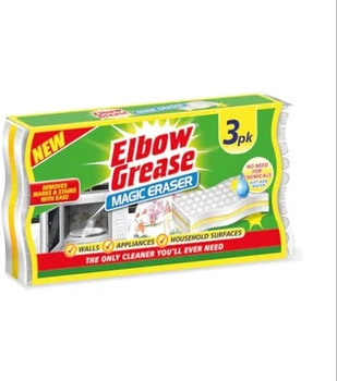 Универсальная меламиновая губка без химии для разных поверхностей Elbow Grease Magic Eraser 3 шт/уп