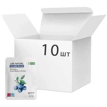 Набор масок с черникой EYENLIP Like Nature Vegan Mask Pack Blueberry, 25 мл*10шт (8809555253259)