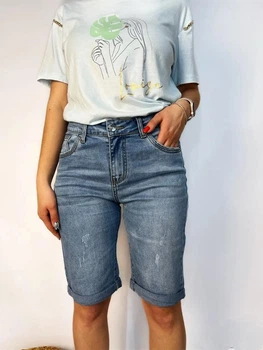 Шорты джинсовые Батальные New Jeans Голубые 36 (52)