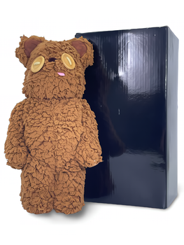 Статуетка Bearbrick x Tim from Minions 400% 28 см Medicom Toy Плюшевий ведмедик