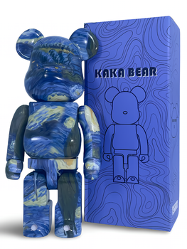 Статуетка Bearbrick x The Starry Night 400% 28 см Medicom Toy Глянцева версія