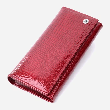 Кошелек женский кожаный для карточек ST Leather Accessories 22680 Красный