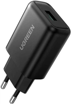 Мережевий зарядний пристрій Ugreen CD122 18 W USB QC 3.0 Charger Black (70273)