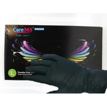 Нітрилові рукавички, розмір L. Care 365, Чорні