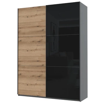 Шкаф купе Doros G-Caiser Антрацит/Дуб Эвок 1 ДСП / 1 Стекло / 3 части 180х60х240 (42005869)