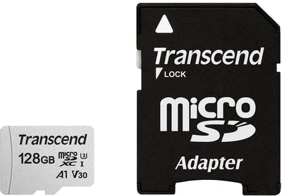 Карта пам'яті Transcend 300S microSDXC 128GB UHS-I U3 + SD-Adapter (TS128GUSD300S-A)
