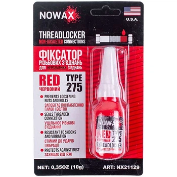 Фіксатор різьблення NOWAX для побутової техніки THREADLOCKER RED 10g (NX21129)