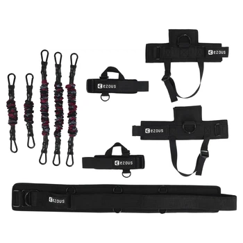 Тренировочная система для скоростных и силовых тренировок EZOUS BOXING RESISTANCE BANDS черный Q-02