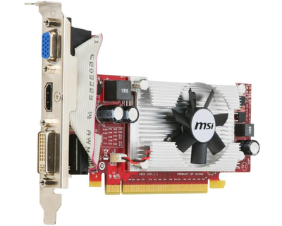 Видеокарта MSI GeForce 210 (512 МБ, GDDR2, 64бит, 589/810 МГц, VGA, DVI, HDMI, VN210-MD512)