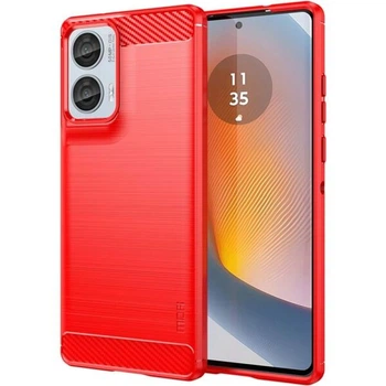 Силиконовый (TPU) чехол MOFI Carbon Fiber для Motorola Edge 50 Fusion - Red