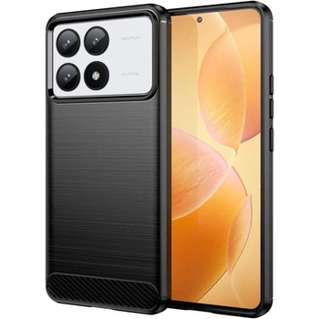 Силиконовый (TPU) чехол UniCase Carbon для Xiaomi Poco F6 Pro - Black