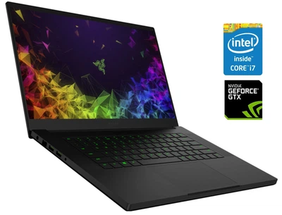 Игровой ноутбук Б-класс Razer Blade 15 RZ09-0270 / 15.6" (1920x1080) IPS / Intel Core i7-8750H (6 (12) ядер по 2.2 - 4.1 GHz) / 16 GB DDR4 / 128 GB SSD + 1000 GB HDD / nVidia GeForce GTX 1060 Max-Q, 6 GB GDDR5, 192-bit / WebCam б/у