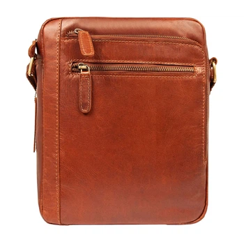 Мужская кожаная сумка через плечо Ashwood K42 Chestnut (Коричневый)