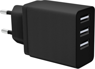 Мережевий зарядний пристрій GoGEN ACH 301 3 x USB-A 15.5 W Black (GOG-ACH301B)